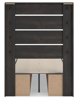 Hollivern Dark Gray Twin Panel Bed with Storage by Ashley at Eve Furniture