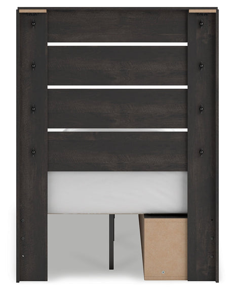 Hollivern Dark Gray Twin Panel Storage Bed by Ashley at Eve Furniture