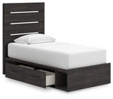 Hollivern Dark Gray Twin Panel Youth Bed w/Storage by Ashley at Eve Furniture