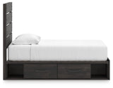 Hollivern Dark Gray Twin Panel Youth Bed w/Storage by Ashley at Eve Furniture