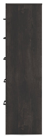 Hollivern Full Panel Bed with Storage with Mirrored Dresser and Chest in Dark Gray by Ashley at Eve Furniture