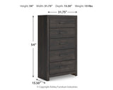 Hollivern Full Panel Bed with Storage with Mirrored Dresser and Chest in Dark Gray by Ashley at Eve Furniture