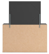 Hollivern Full Panel Bed with Storage with Mirrored Dresser and Chest in Dark Gray by Ashley at Eve Furniture