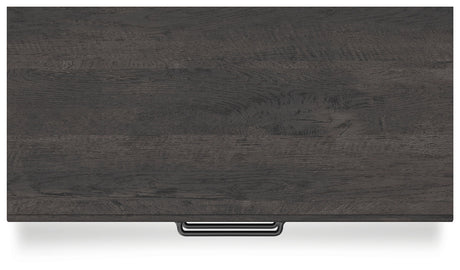 Hollivern Full Panel Bed with Storage with Mirrored Dresser, Chest and 2 Nightstands in Dark Gray by Ashley at Eve Furniture