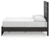 Hollivern Full Panel Bed with Storage with Mirrored Dresser, Chest and 2 Nightstands in Dark Gray by Ashley at Eve Furniture