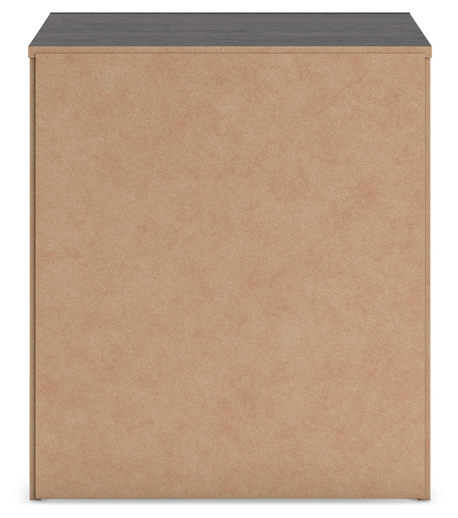 Hollivern Full Panel Bed with Storage with Mirrored Dresser, Chest and Nightstand in Dark Gray by Ashley at Eve Furniture