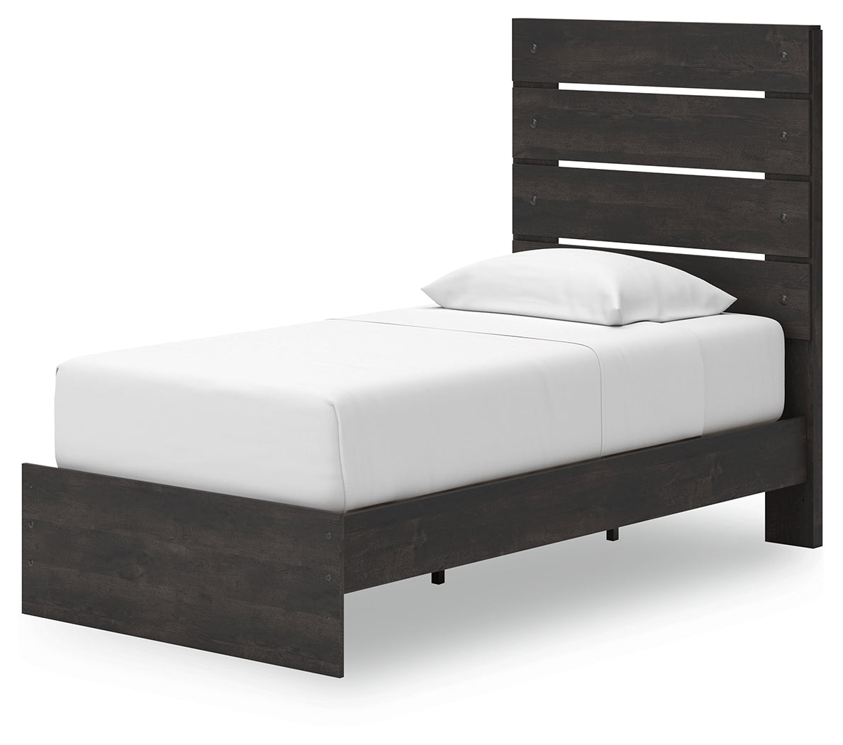 Hollivern Twin Panel Storage Bed with Mirrored Dresser and Chest in Dark Gray by Ashley at Eve Furniture