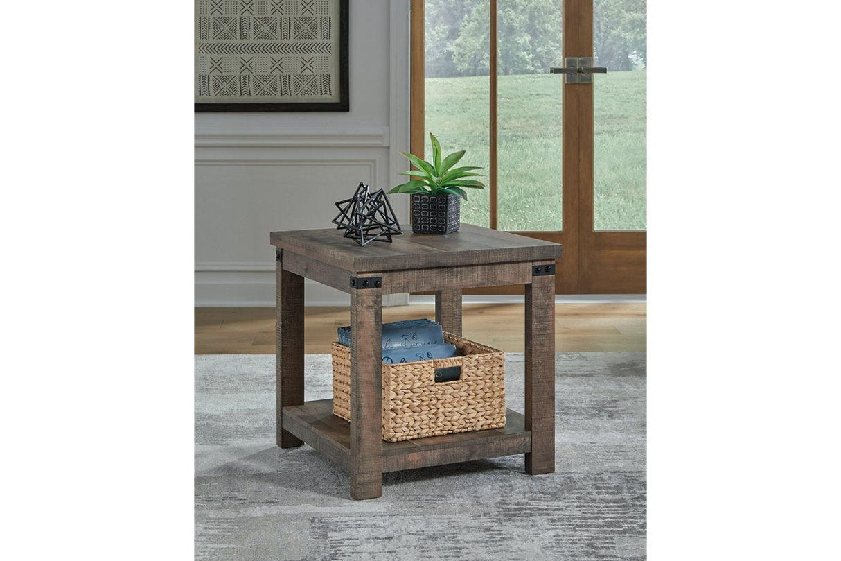 Hollum Rustic Brown End Table by Ashley at Eve Furniture