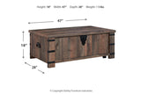 Hollum Rustic Brown Lift-top Coffee Table and 2 End Tables by Ashley at Eve Furniture