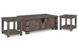 Hollum Rustic Brown Lift-top Coffee Table and 2 End Tables by Ashley at Eve Furniture