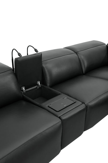 Holly Black Power Reclining Corner Sectional by New Era Innovations at Eve Furniture