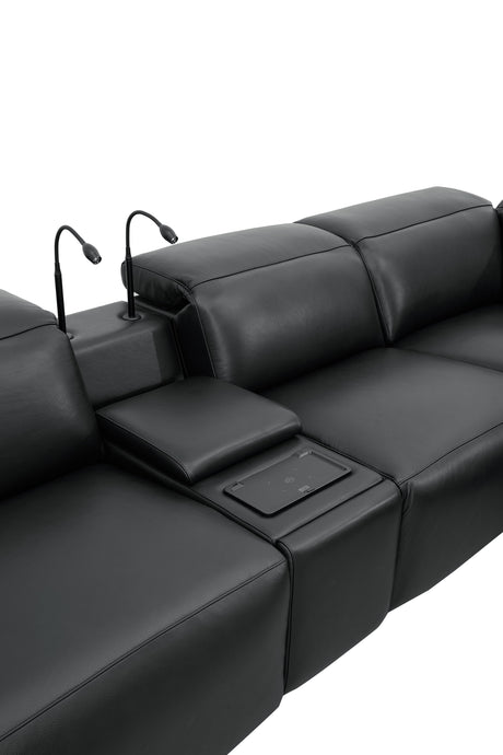 Holly Black Power Reclining Corner Sectional by New Era Innovations at Eve Furniture