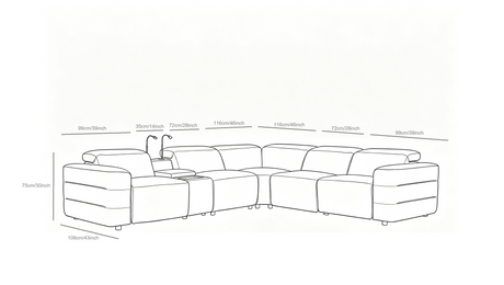 Holly Black Power Reclining Corner Sectional by New Era Innovations at Eve Furniture