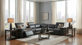 Holly Black Power Reclining Corner Sectional by New Era Innovations at Eve Furniture
