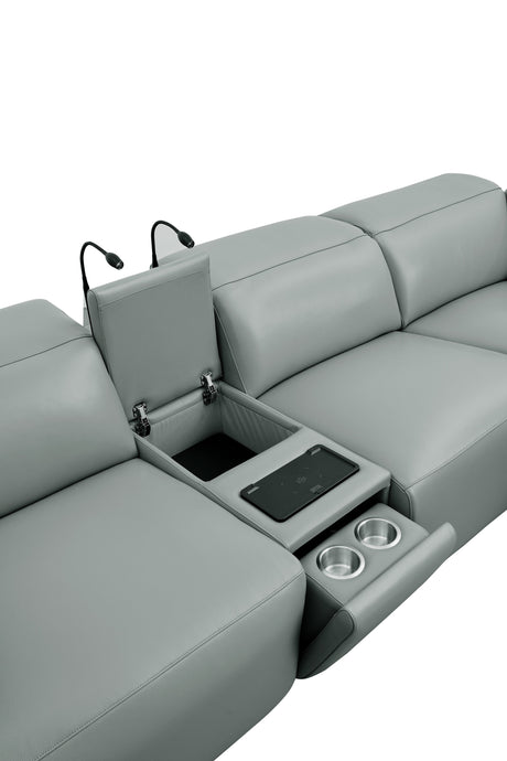 Holly Grey Power Reclining Corner Sectional by New Era Innovations at Eve Furniture