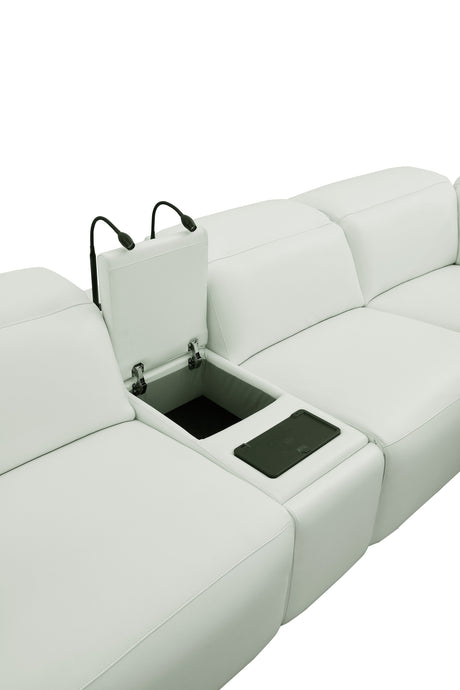 Holly White Power Reclining Corner Sectional by New Era Innovations at Eve Furniture