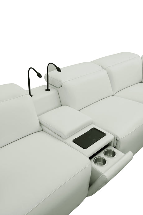 Holly White Power Reclining Corner Sectional by New Era Innovations at Eve Furniture