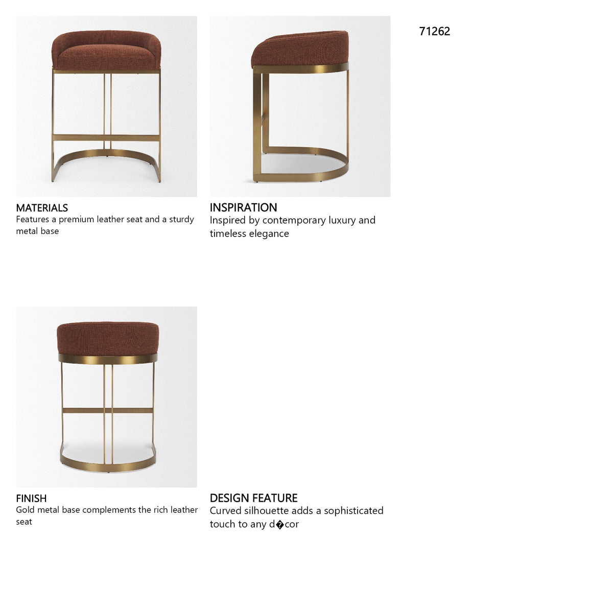 Hollyfield Backless 28.7in Seat Bar Stool | Burgundy Fabric w/ Metal by Mercana at Eve Furniture
