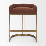 Hollyfield Backless 28.7in Seat Bar Stool | Burgundy Fabric w/ Metal by Mercana at Eve Furniture