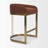 Hollyfield Backless 28.7in Seat Bar Stool | Burgundy Fabric w/ Metal by Mercana at Eve Furniture