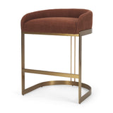 Hollyfield Backless 28.7in Seat Bar Stool | Burgundy Fabric w/ Metal by Mercana at Eve Furniture