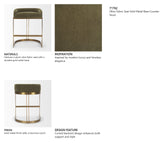 Hollyfield Backless 28.7in Seat Bar Stool | Olive Fabric w/ Gold Metal by Mercana at Eve Furniture
