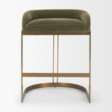 Hollyfield Backless 28.7in Seat Bar Stool | Olive Fabric w/ Gold Metal by Mercana at Eve Furniture