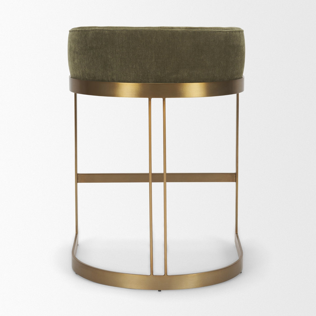 Hollyfield Backless 28.7in Seat Bar Stool | Olive Fabric w/ Gold Metal by Mercana at Eve Furniture