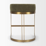Hollyfield Backless 28.7in Seat Bar Stool | Olive Fabric w/ Gold Metal by Mercana at Eve Furniture