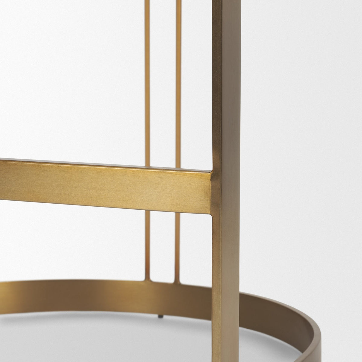 Hollyfield Backless 28.7in Seat Bar Stool | Olive Fabric w/ Gold Metal by Mercana at Eve Furniture