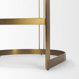 Hollyfield Backless 28.7in Seat Bar Stool | Olive Fabric w/ Gold Metal by Mercana at Eve Furniture