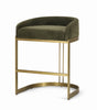 Hollyfield Backless 28.7in Seat Bar Stool | Olive Fabric w/ Gold Metal by Mercana at Eve Furniture