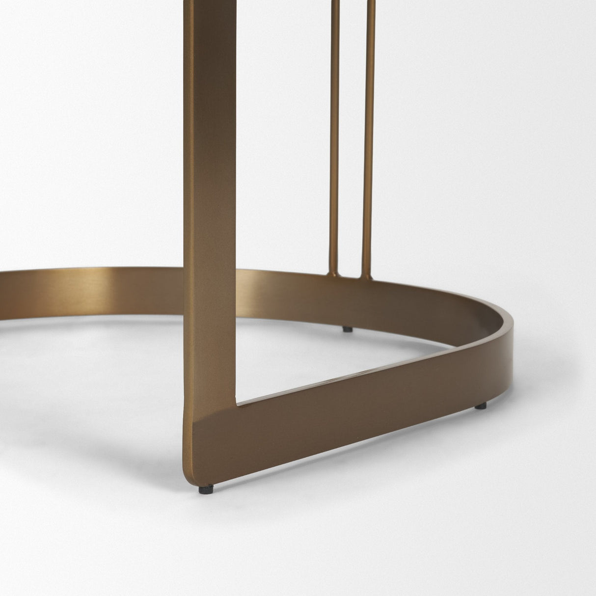 Hollyfield I Brown Leather Seat Gold Iron Frame Dining Chair by Mercana at Eve Furniture