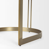 Hollyfield II Black Leather Seat Gold Iron Frame Dining Chair by Mercana at Eve Furniture