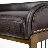 Hollyfield II Black Leather Seat Gold Metal Base Bar Stool by Mercana at Eve Furniture