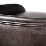 Hollyfield II Black Leather Seat Gold Metal Base Bar Stool by Mercana at Eve Furniture