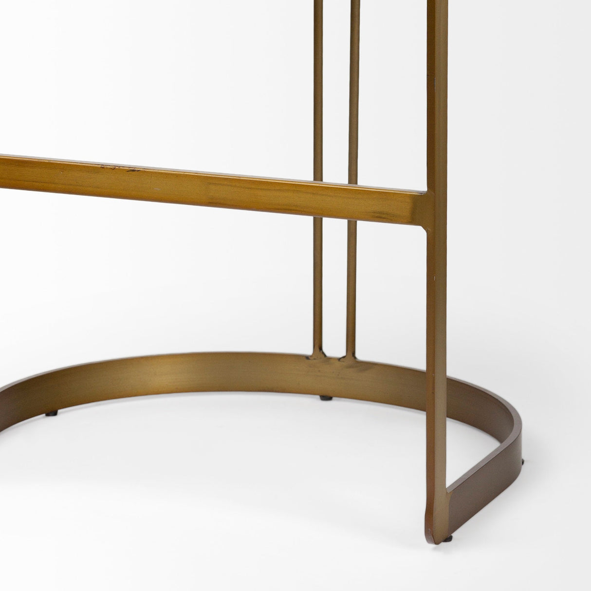 Hollyfield II Black Leather Seat Gold Metal Base Bar Stool by Mercana at Eve Furniture