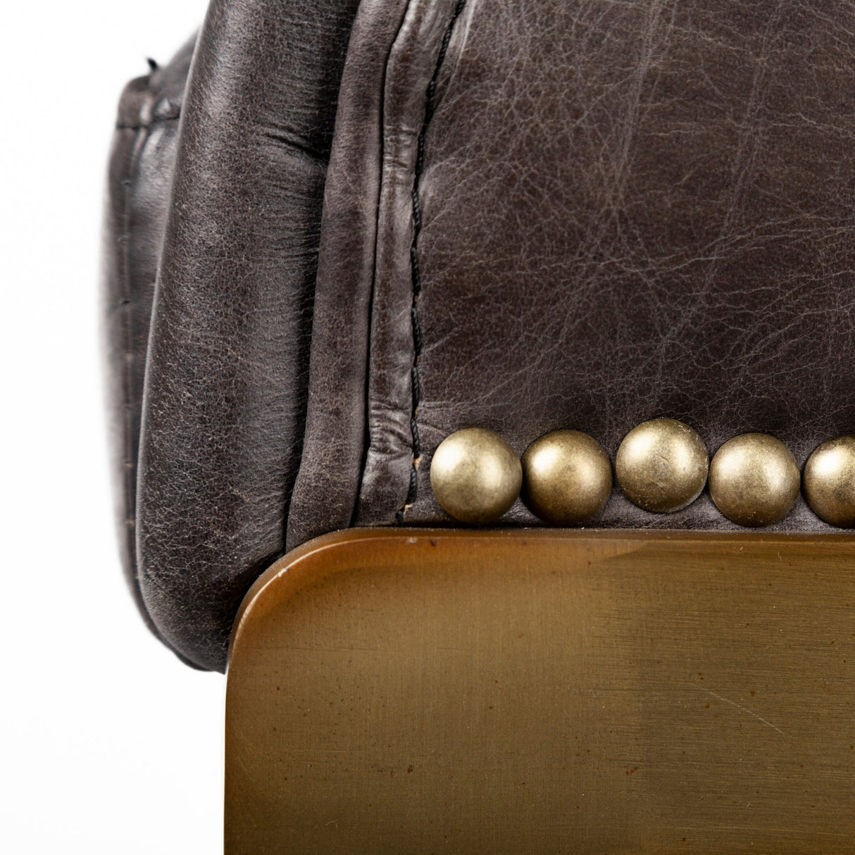 Hollyfield II Black Leather Seat Gold Metal Base Counter Stool by Mercana at Eve Furniture