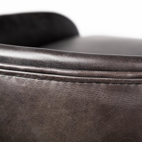 Hollyfield II Black Leather Seat Gold Metal Base Counter Stool by Mercana at Eve Furniture