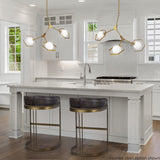 Hollyfield II Black LeatherSeat Gold Metal Base Bar Stool by Mercana at Eve Furniture