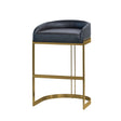 Hollyfield II Black LeatherSeat Gold Metal Base Bar Stool by Mercana at Eve Furniture