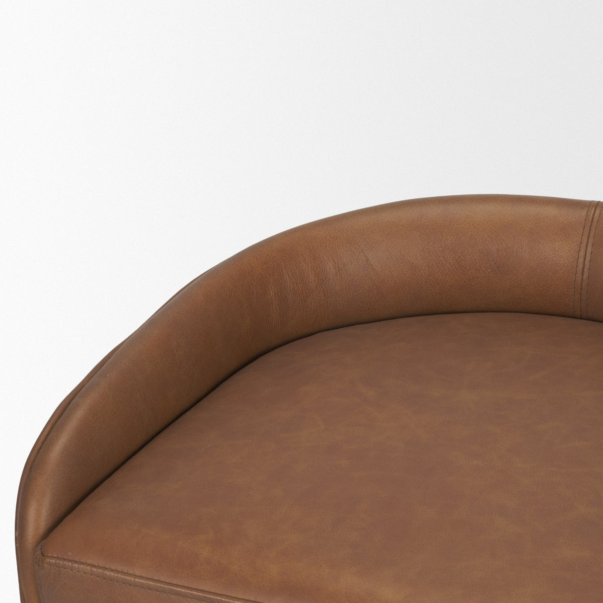 Hollyfield II Brown Leather Seat Gold Metal Base Bar Stool by Mercana at Eve Furniture