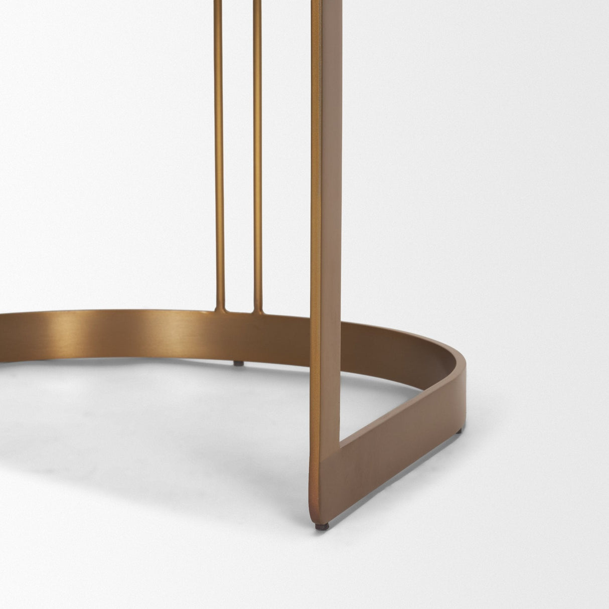 Hollyfield II Charcoal-Brown Leather Seat Gold Iron Frame Dining Chair by Mercana at Eve Furniture