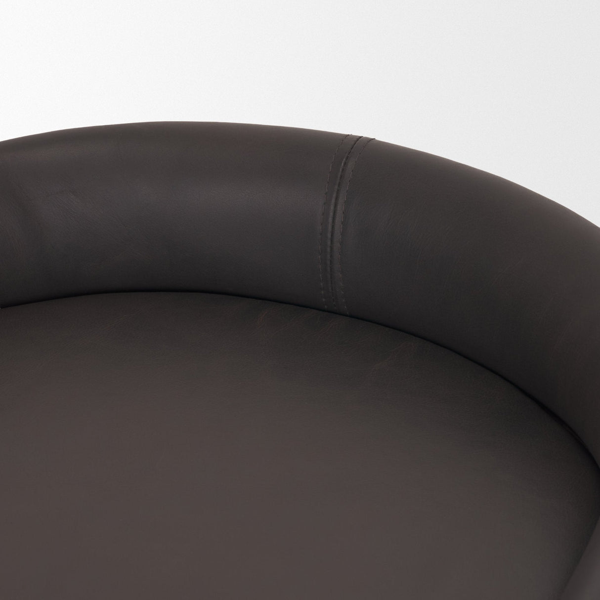 Hollyfield II Charcoal-Brown Leather Seat Gold Metal Base Counter Stool by Mercana at Eve Furniture