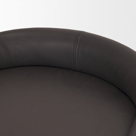 Hollyfield II Charcoal-Brown Leather Seat Gold Metal Base Counter Stool by Mercana at Eve Furniture