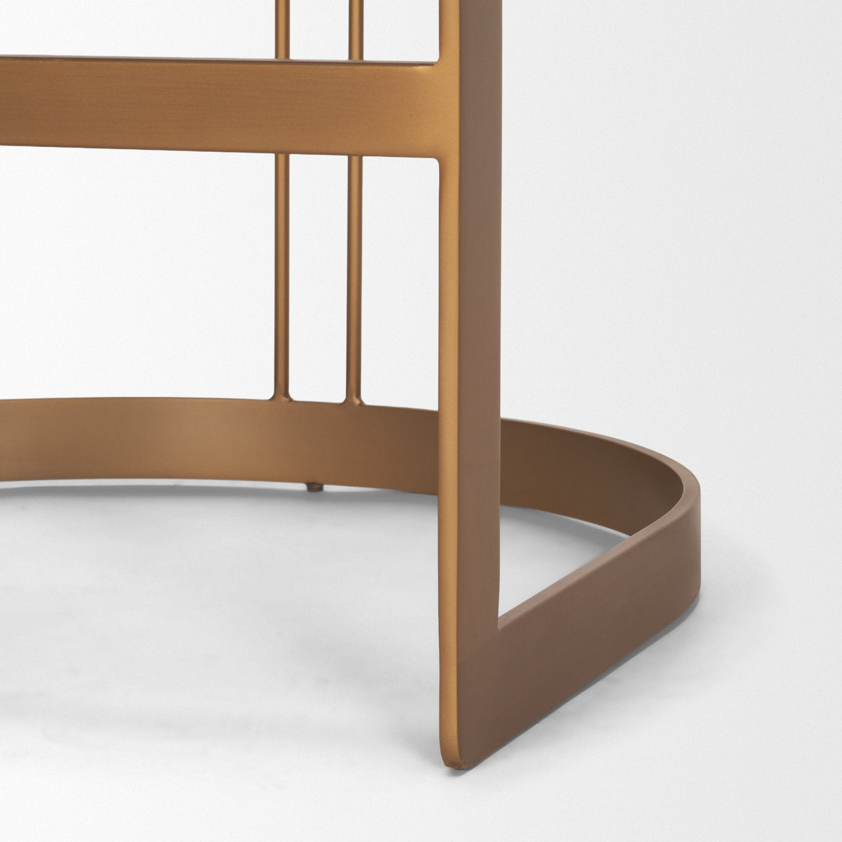Hollyfield II Charcoal-Brown Leather Seat Gold Metal Base Counter Stool by Mercana at Eve Furniture