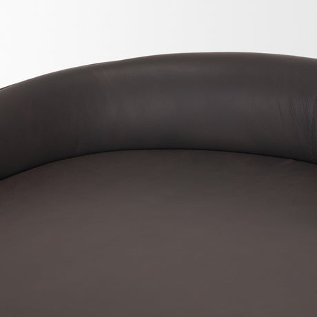 Hollyfield II Charcoal-Brown LeatherSeat Gold Metal Base Bar Stool by Mercana at Eve Furniture
