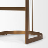 Hollyfield II Charcoal-Brown LeatherSeat Gold Metal Base Bar Stool by Mercana at Eve Furniture