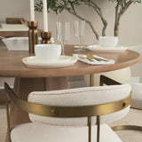 Hollyfield II Cream Fabric Seat W/ Gold Iron Frame Dining Chair by Mercana at Eve Furniture