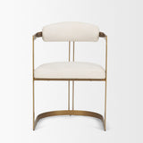 Hollyfield II Cream Fabric Seat W/ Gold Iron Frame Dining Chair by Mercana at Eve Furniture